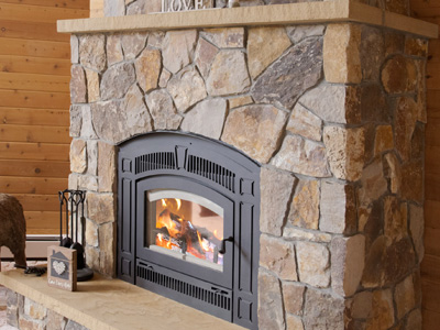 stone accents and fireplaces